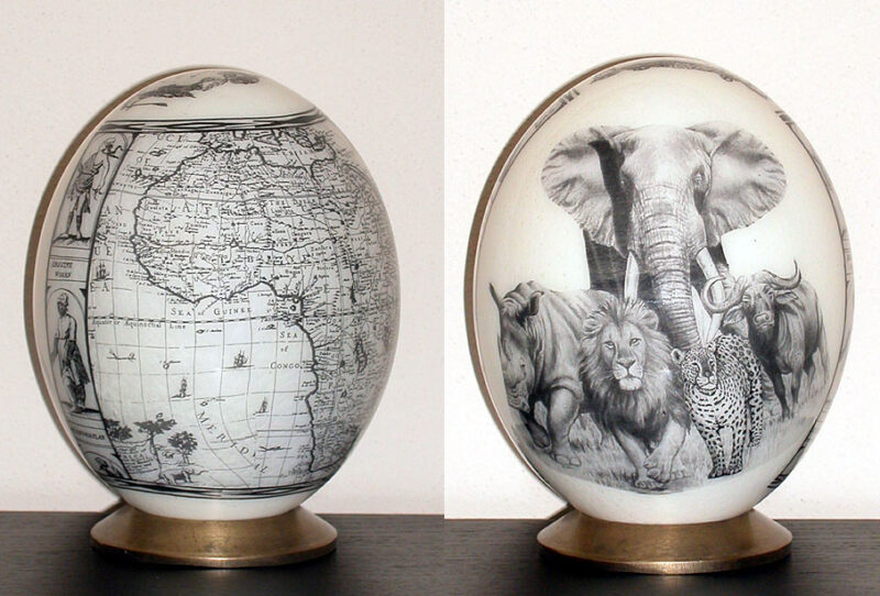 Mappa africana bianca con animali F03/M12