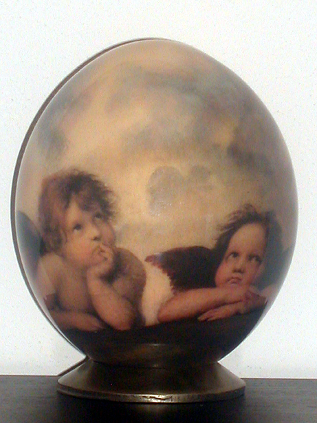 Angels Decorated ostrich Eggs