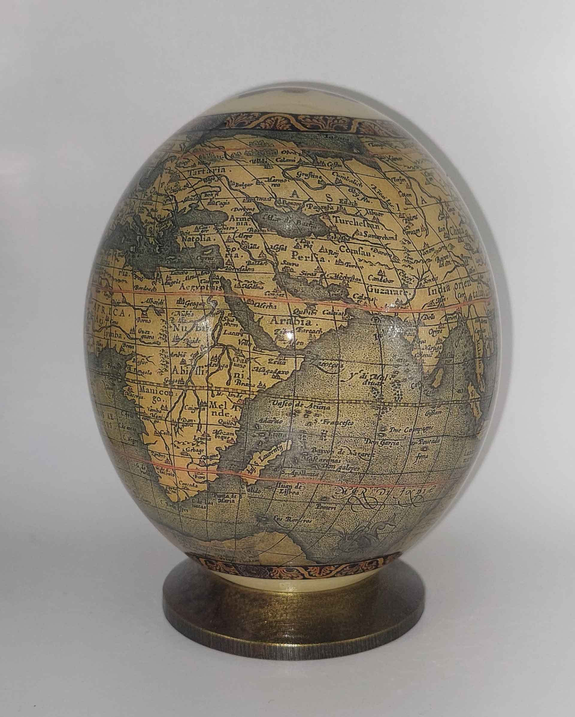 Oldest Globe of New World Carved on Ostrich Eggs?
